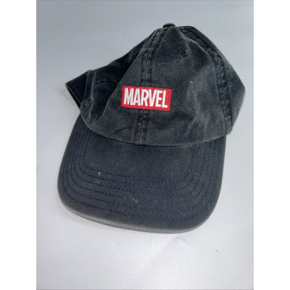 Vintage Marvel Comics Baseball Cap Hat Black Red Embroidered Logo Adjustable